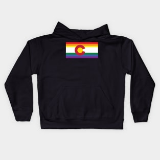 Colorado Gay Pride Rainbow Flag Kids Hoodie